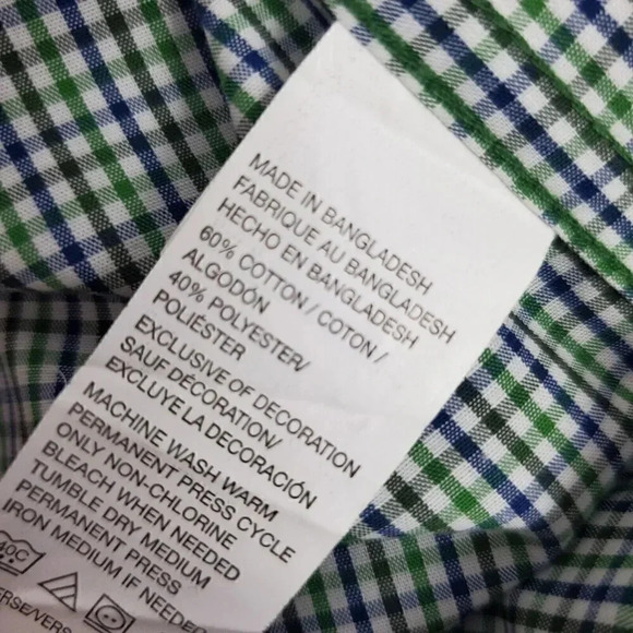 Men's IZOD XL Extra Large Long Sleeve Non-Iron Stretch‎ Button Down Shirt Green - Picture 9 of 12